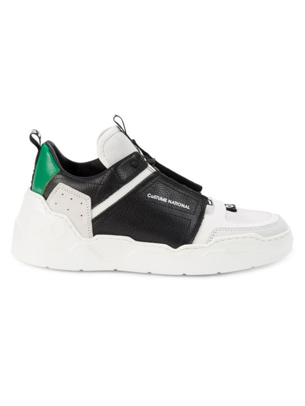 Costume National Colorblock Leather Platform Sneakers